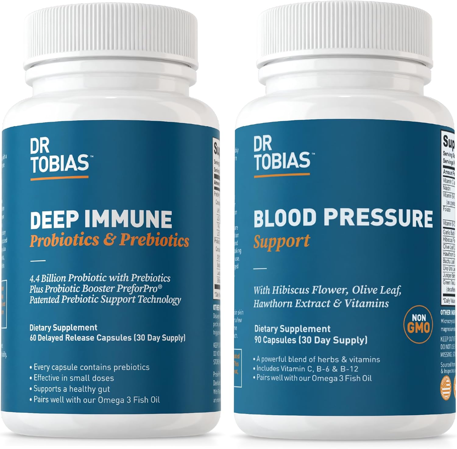 Dr. Tobias Immune Probiotics & Prebiotics with Hibiscus Flower for Digestive Health and Blood Pressure Support