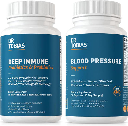 Dr. Tobias Immune Probiotics & Prebiotics with Hibiscus Flower for Digestive Health and Blood Pressure Support