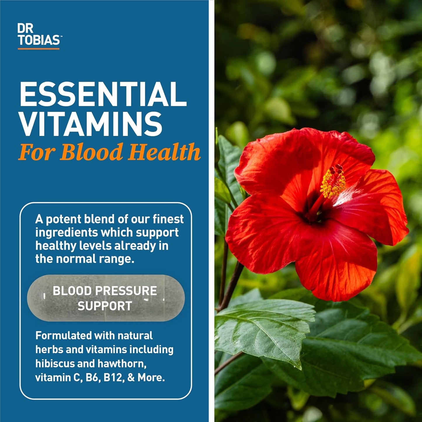 Dr. Tobias Immune Probiotics & Prebiotics with Hibiscus Flower for Digestive Health and Blood Pressure Support