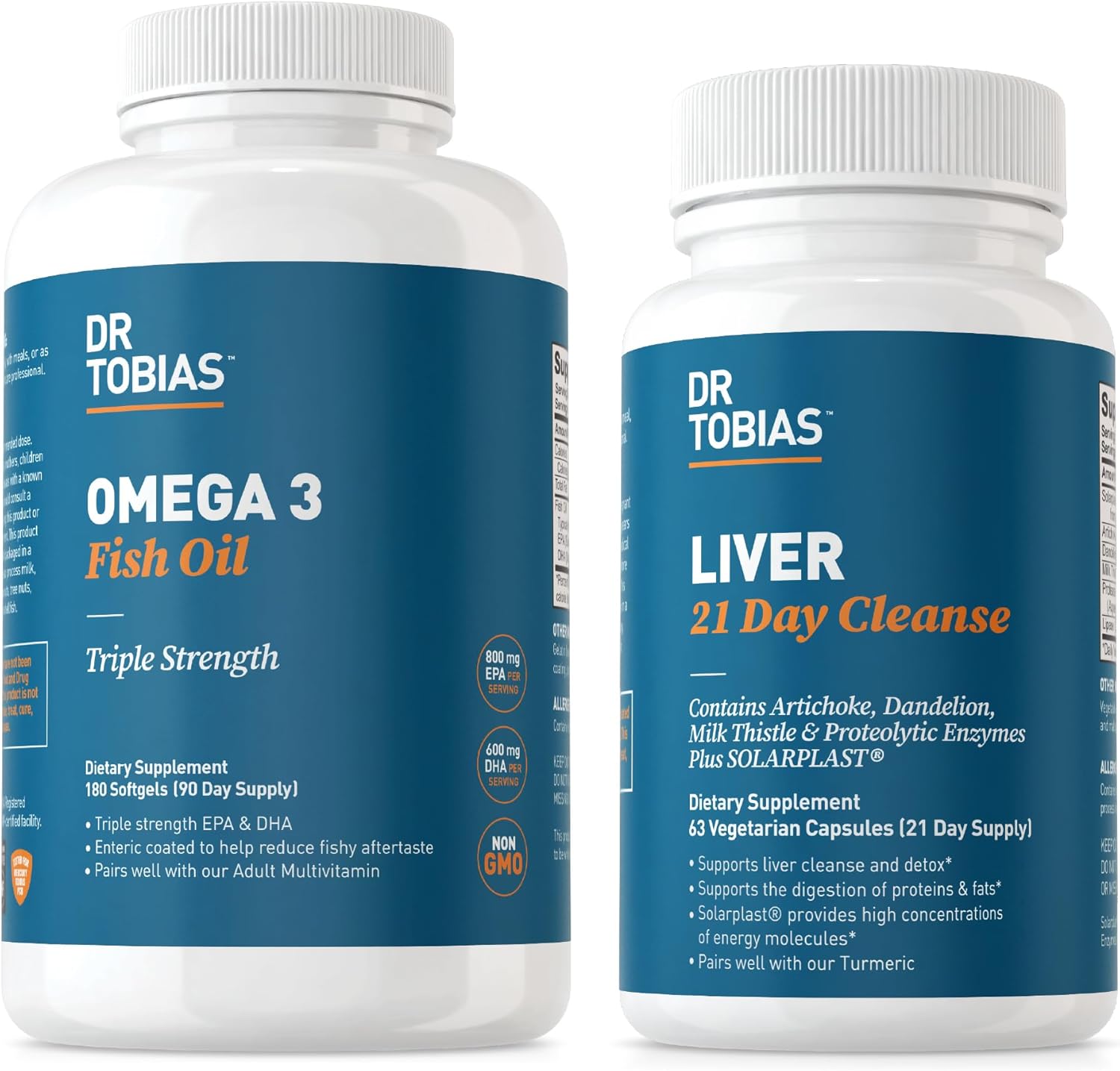 Dr. Tobias Omega-3 Fish Oil & Liver Cleanse Promotes Heart Health, Brain Function, Immune Support, and Detox - 21 Day Program