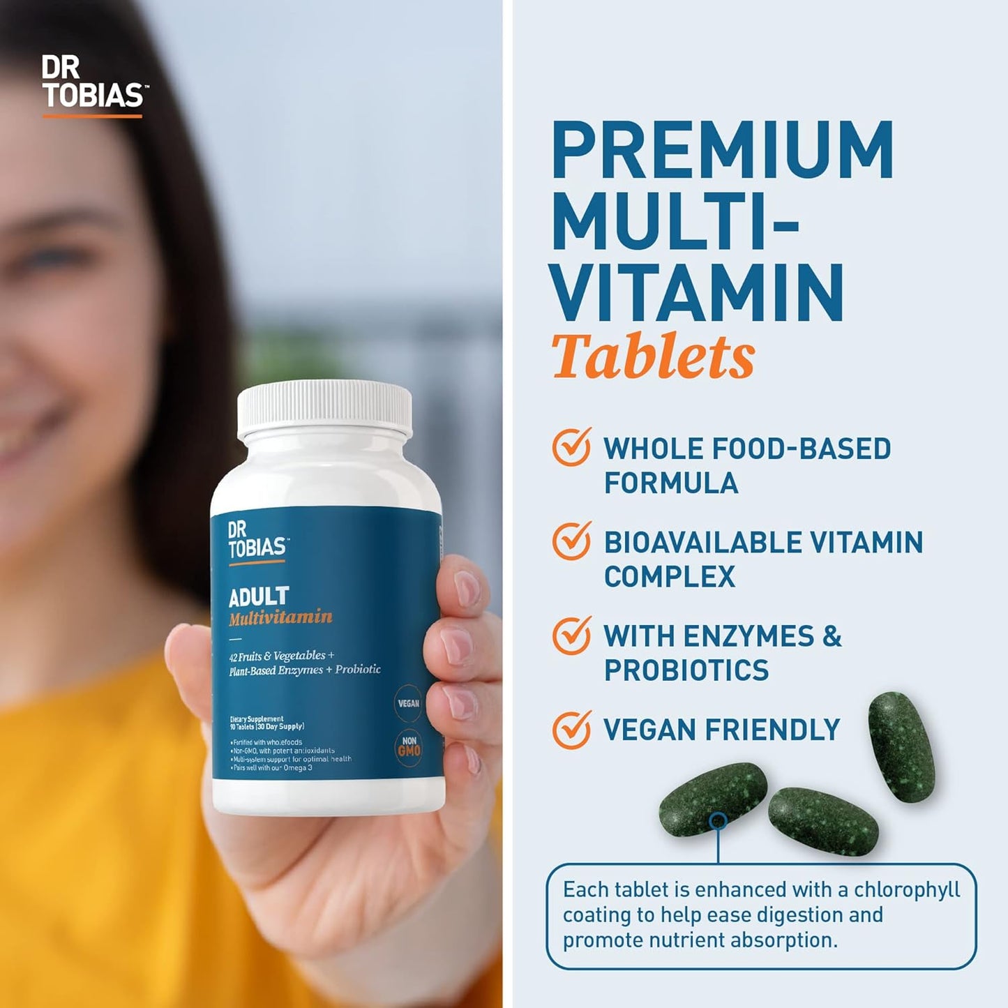 Dr. Tobias Saw Palmetto Multivitamin for Energy, Vitality, Urinary Health & Hormonal Balance - Non-GMO Formula for Adults