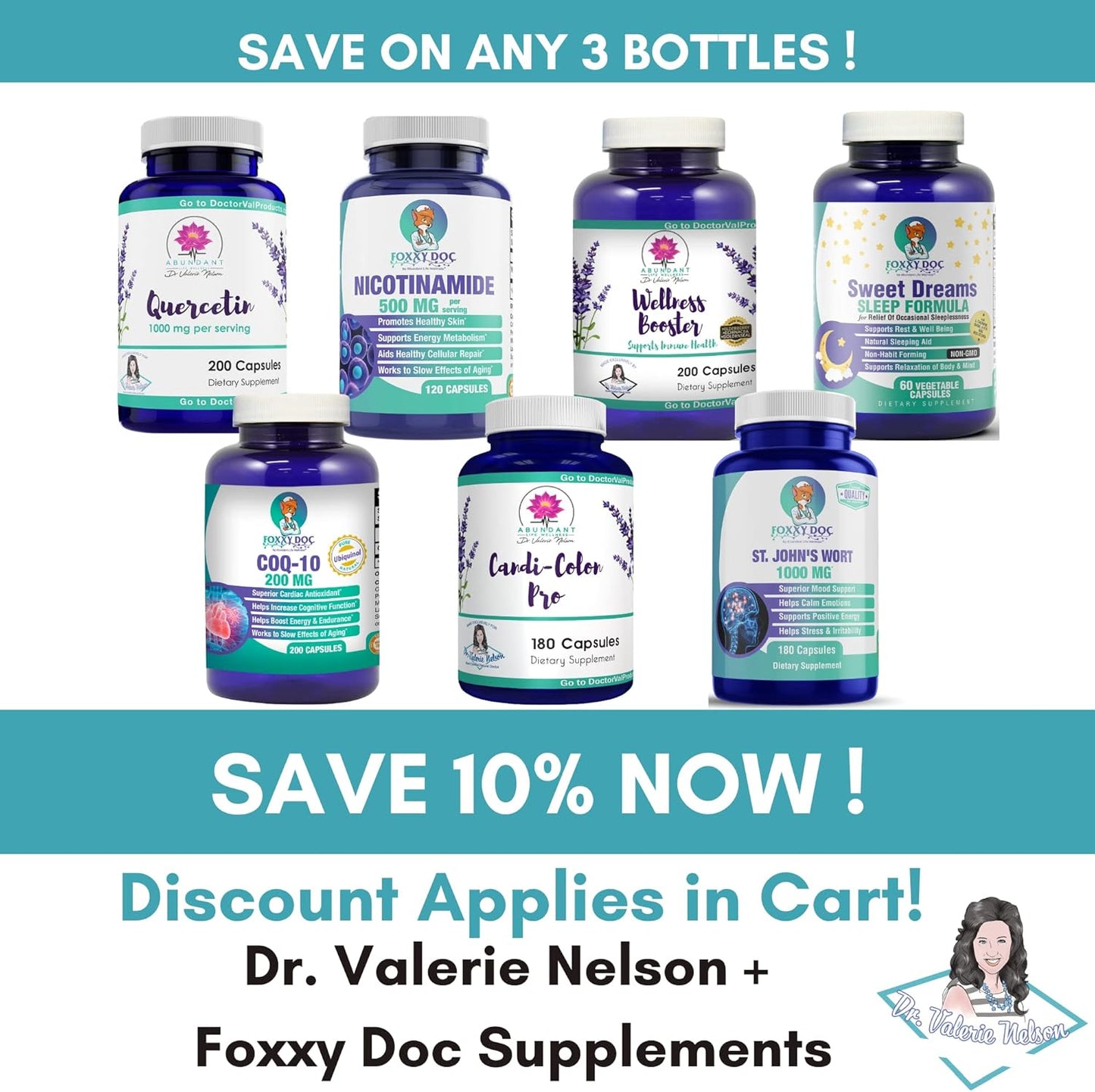 Dr. Valerie Nelson's Abundant Life Wellness Candida Support Capsules - Promotes Digestive Health and Intestinal Balance - 180 Count