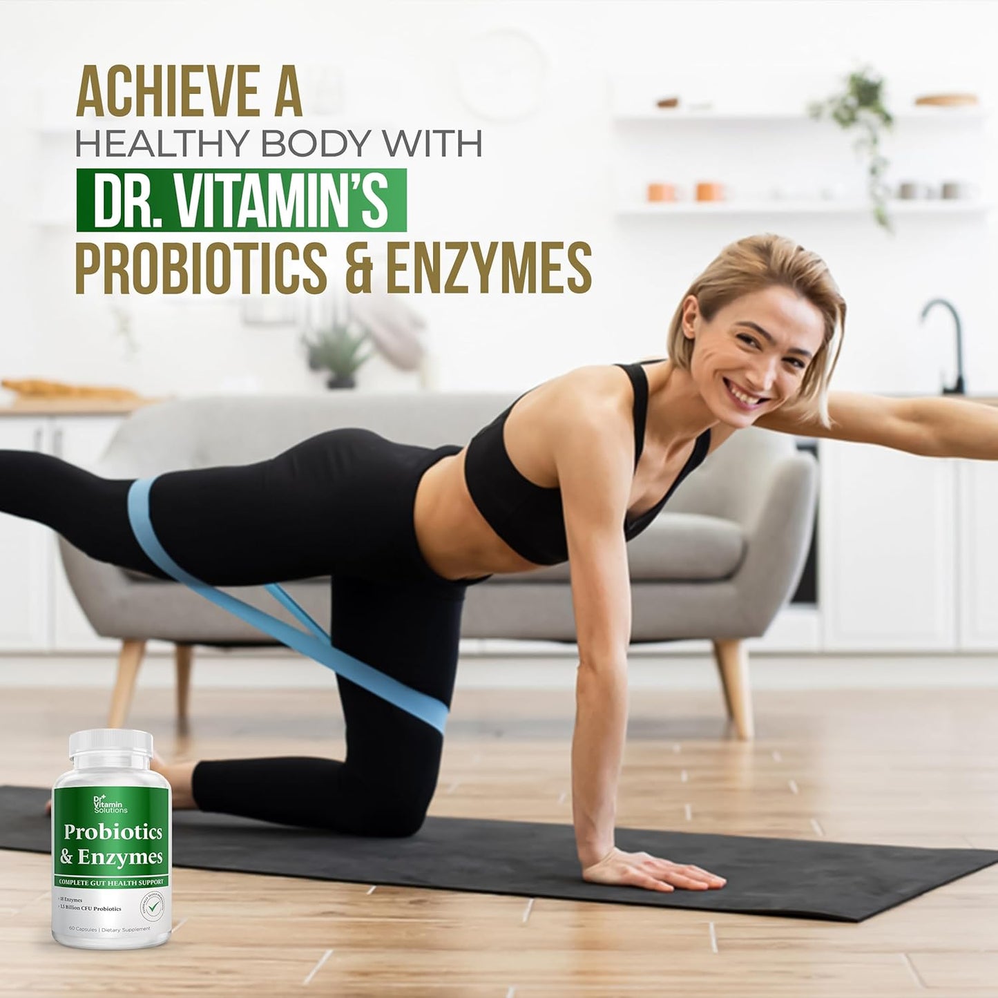 Dr. Vitamin Multi Enzymes with Pre and Probiotics for Digestive Health - 18 Enzymes & 1.5 Billion CFU Probiotics - Bloating Relief - 60 Capsules