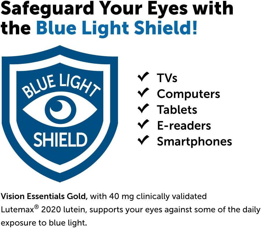 Dr. Whitaker Vision Essentials Gold: Eye Health Supplement with Lutein, Vitamin A, and Zeaxanthin - 360 Capsules for Macular Health and Blue Light Protection