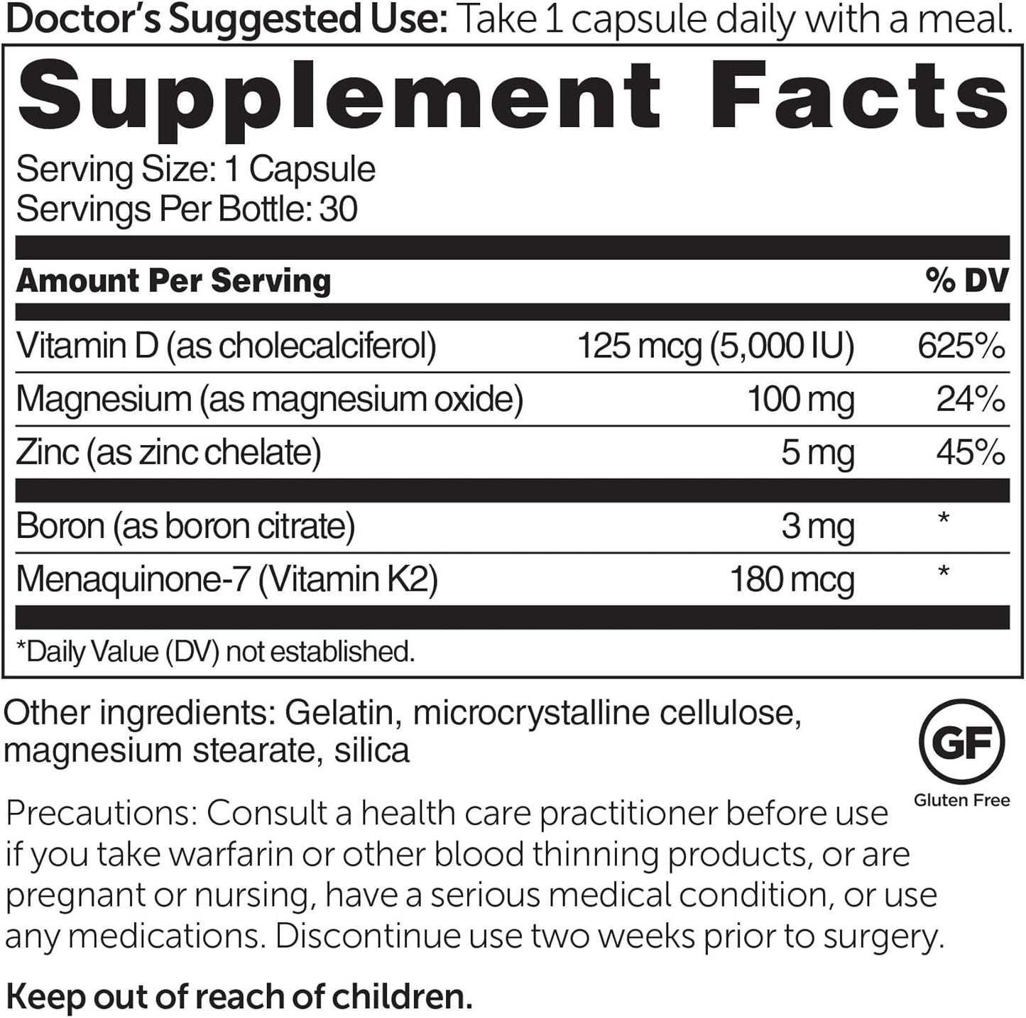 Dr. Whitaker's BeyonD3 Vitamin D3 Supplement with Boron, Vitamin K2, Magnesium, and Zinc - Immune Health Support (30 Capsules)