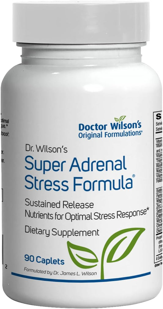 Dr. Wilson's Super Adrenal Stress Formula - Sustained Release Nutrients for Daily Support - 90 Caplets