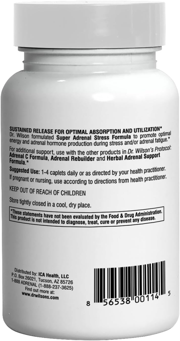 Dr. Wilson's Super Adrenal Stress Formula - Sustained Release Nutrients for Daily Support - 90 Caplets