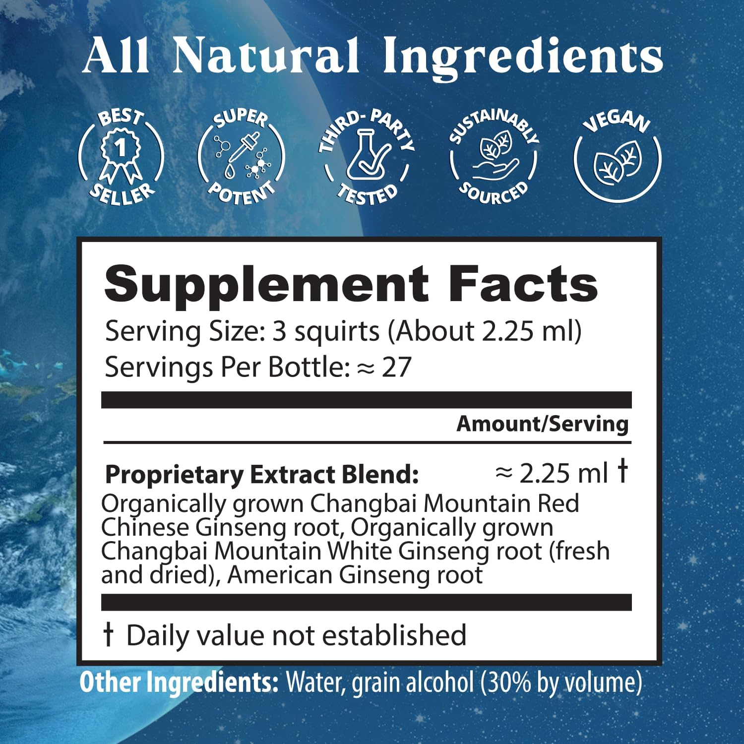 Dragon Herbs Ginseng Sublime Drops - Natural Energy & Immune Support Supplement - American, Red, White Ginseng - 2 fl. oz