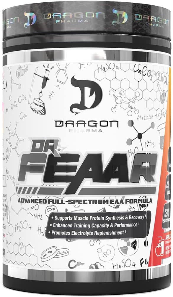 Dragon Pharma Dr. FEAAR EAA Matrix for Muscle Protein Synthesis and Recovery (30 Servings, Apple Juice)