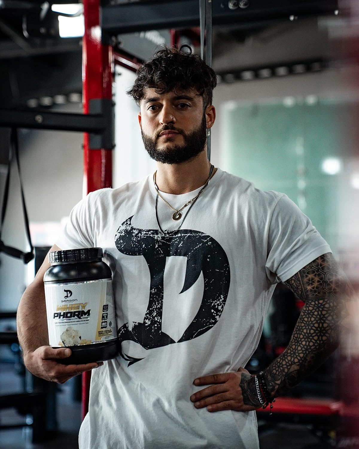 Dragon Pharma Whey Protein Blend - Fast Absorption, Gluten-Free, 100% Whey Protein, WheyPhorm, Maximize Recovery - White Chocolate Vanilla Ice Cream Flavor - 25g Protein (24 Servings)