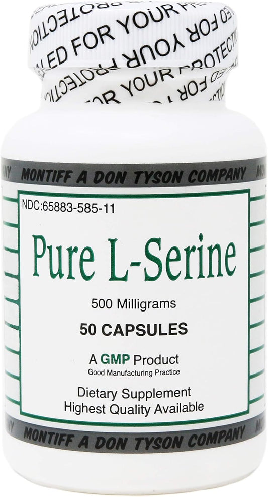 Dragon Shopping Pure L Serine 500 mg Capsules - 50 Count Bottle for Cognitive Health and Stress Relief