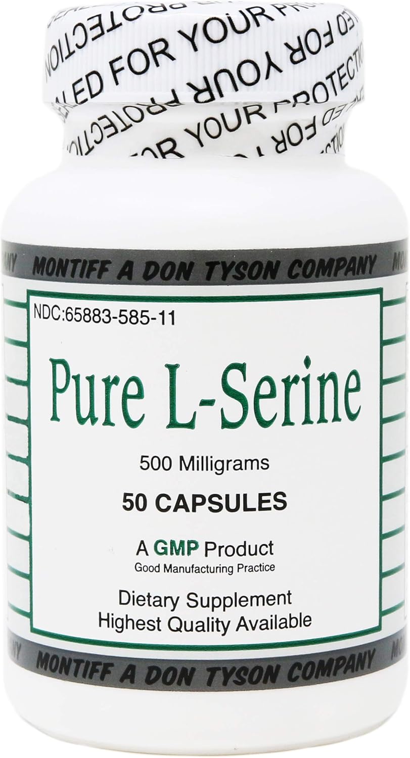 Dragon Shopping Pure L Serine 500 mg Capsules - 50 Count Bottle for Cognitive Health and Stress Relief