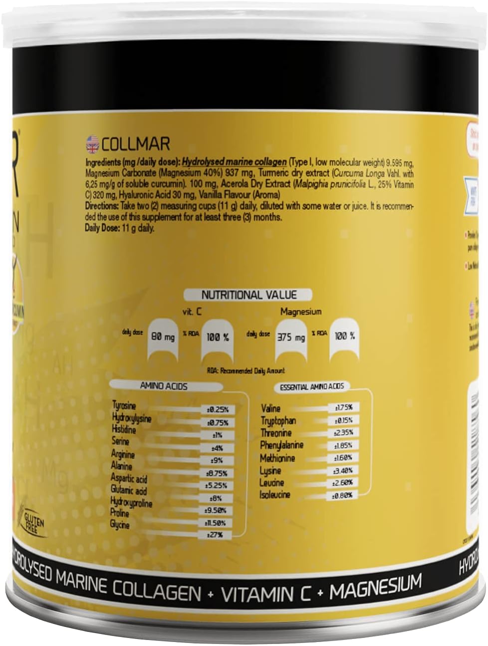 Drasanvi Collagen Powder 2 Pack with Magnesium, Turmeric, and Proteins for Muscle & Joint Health - Vanilla Flavor, Essential Amino Acids