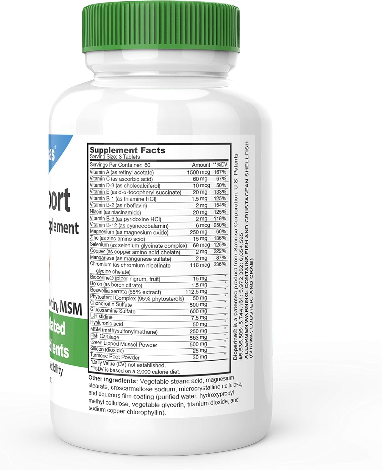 DrFormulas Mendamine Joint Support Supplements for Men & Women - Glucosamine Chondroitin MSM - 60 Day Supply