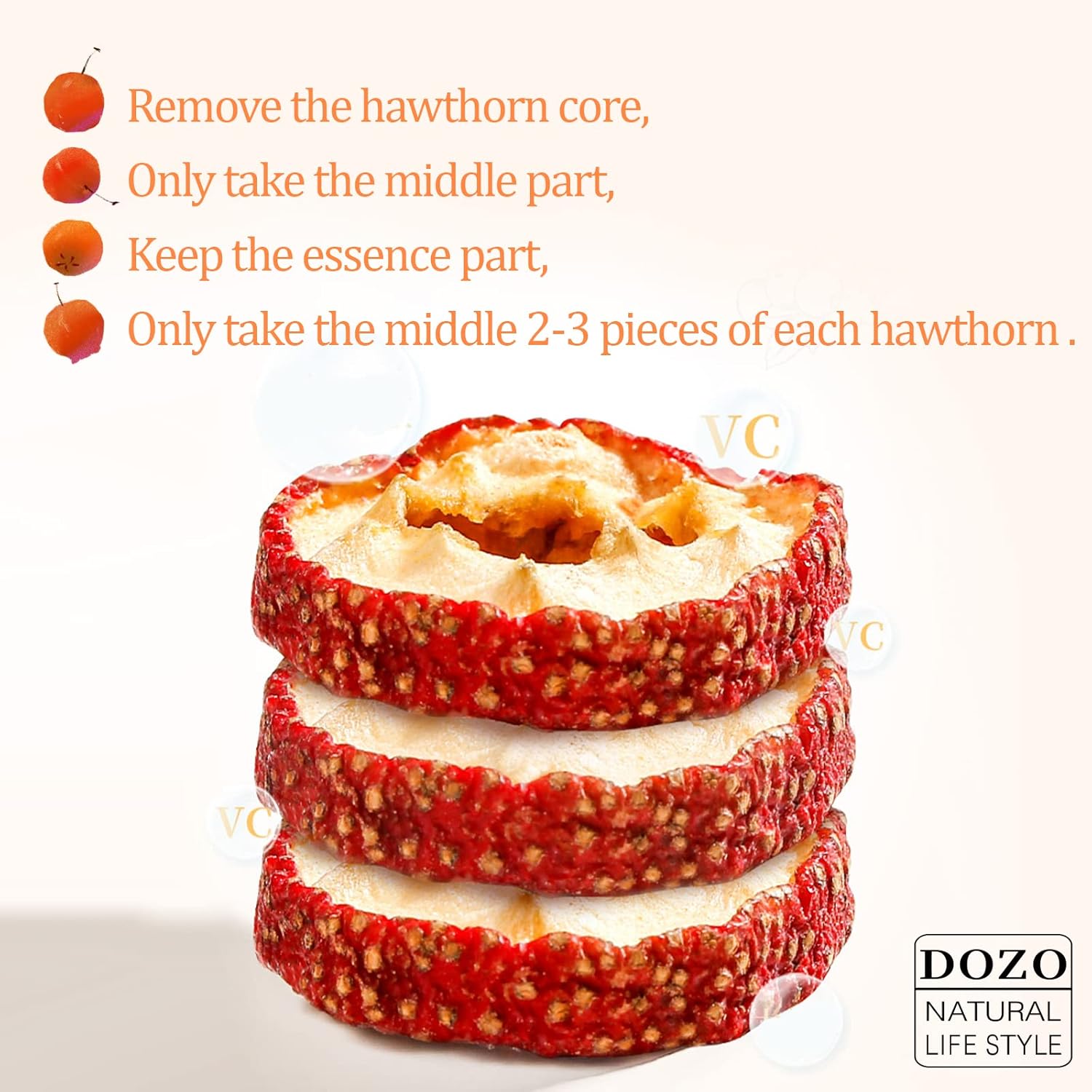 Dried Hawthorn Berries Tea Slices | 8.46oz/240g | Seedless Shanzha | Premium Quality Hawthorn Berry Supplement