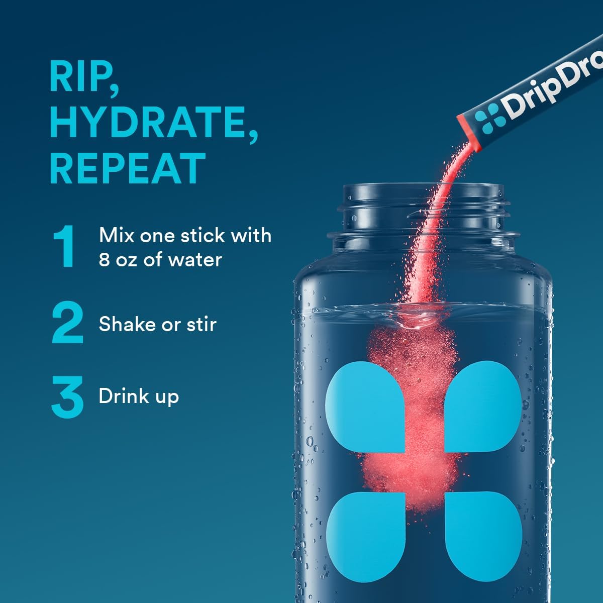 DripDrop Hydration Variety Pack - Electrolyte Drink Mix Powder Packets - Grape, Fruit Punch, Strawberry Lemonade, Cherry Flavors - Non-GMO, Gluten Free, Vegan - 192 Sticks