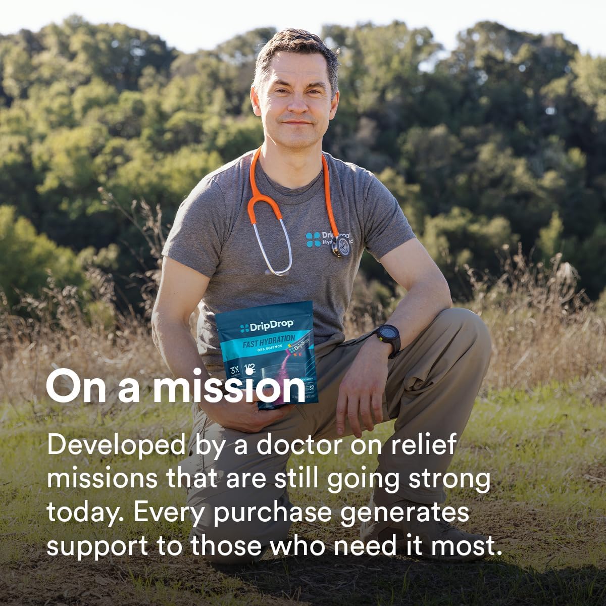 DripDrop Hydration Variety Pack: Electrolyte Drink Mix Powder Packets - Watermelon, Berry, Lemon, Orange - 32 Sticks, Non-GMO, Gluten Free, Vegan