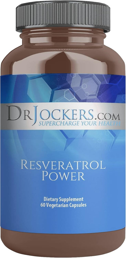 DrJockers.com Resveratrol Power with Immune Support and Anti-Aging Benefits - Skin Health Supplement with Trans Resveratrol - 200mg, 60 Capsules