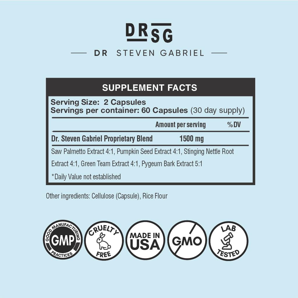 DrSG DHT Blocker Supplement for Hair Growth - Saw Palmetto, Pumpkin Seed, Stinging Nettle - 60 Capsules for Men and Women