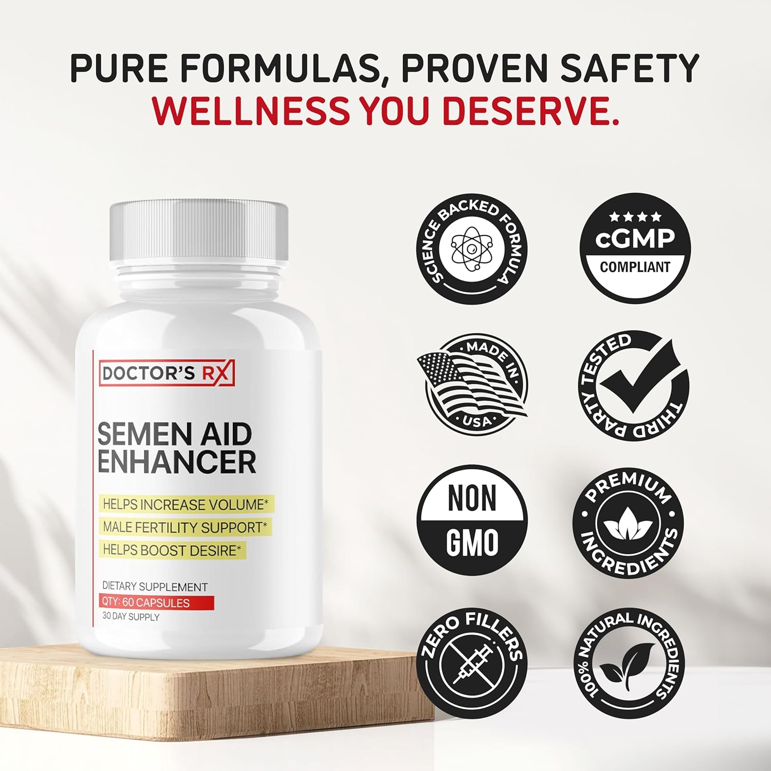 DRX Semen Volume Booster with Maca & Muira Puama | Enhance Desire, Mood, Energy | Natural & Safe Supplement - 60 Capsules