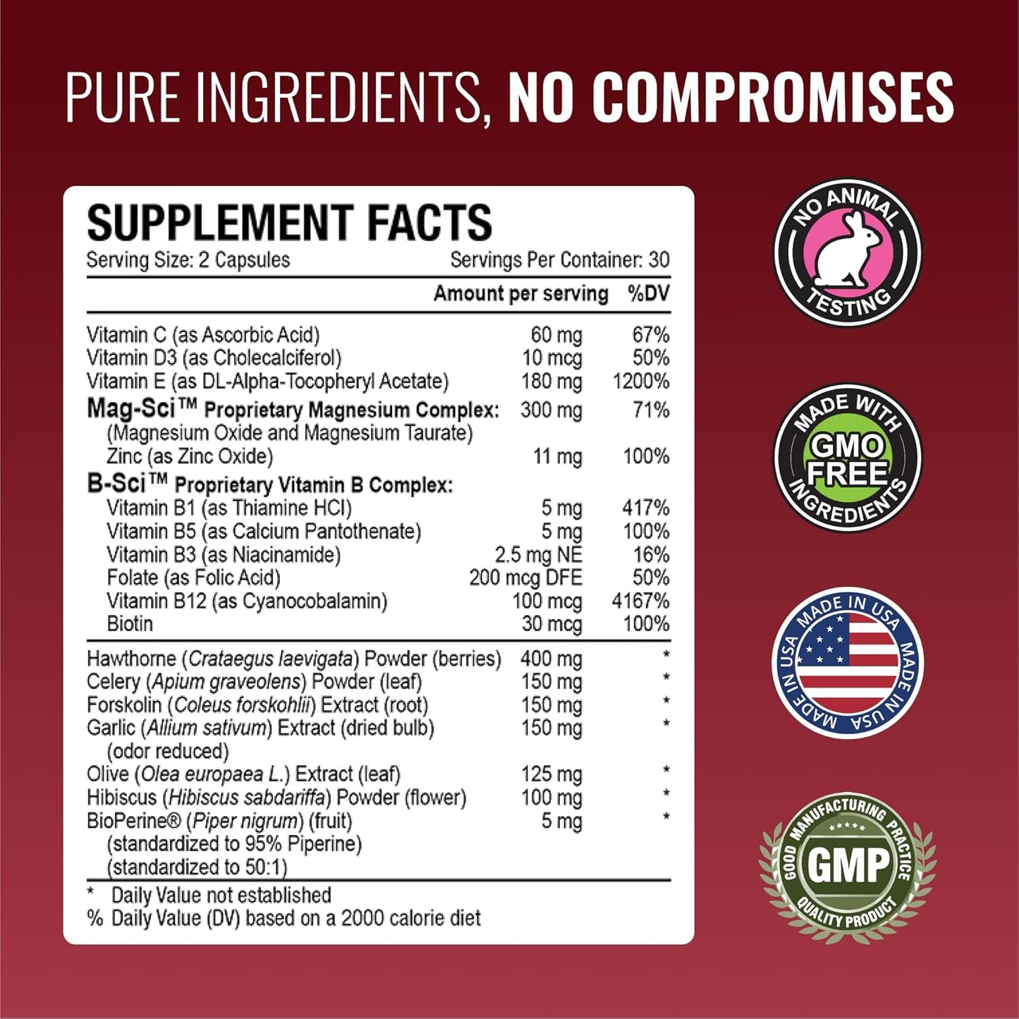 Dual Pack Approved Science Bloodsyl Capsules with Hawthorn Berry, Magnesium & BioPerine - Supports Blood Flow - Vegan - 120 Capsules