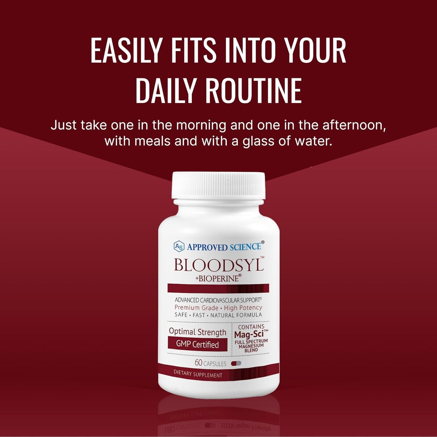 Dual Pack Approved Science Bloodsyl Capsules with Hawthorn Berry, Magnesium & BioPerine - Supports Blood Flow - Vegan - 120 Capsules