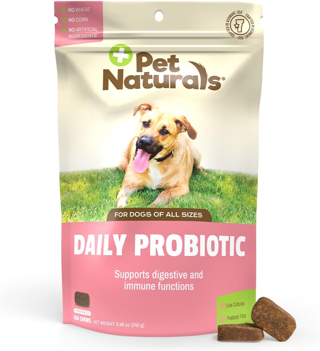 Duck Flavored Dog Probiotic Chews - 120M CFUs for Digestive and Immune Health, Diarrhea, Allergies.