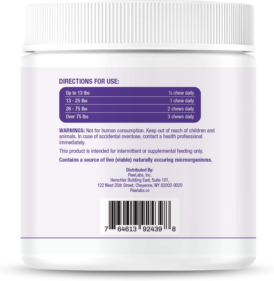Duck Flavored Probiotic Chews for Dogs - Supports Digestive & Immune Health - Relieves Diarrhea, Constipation, Bloating - 90 Soft Chews