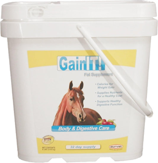 Durvet Gain It Fat Supplement for Horses - 8 Pound Container, Body & Digestive Care