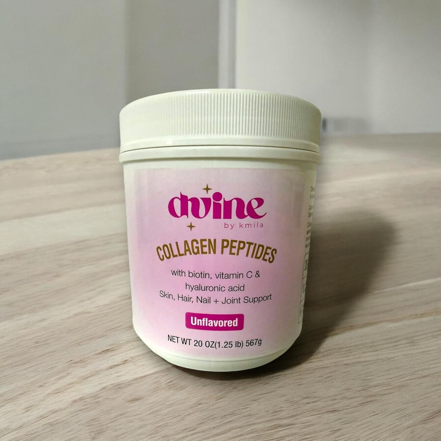 dvine by kmila Collagen Peptides Powder 28 Count with Biotin, Vitamin C & Hyaluronic Acid for Skin, Hair, Nail & Joint Support + Free Milk Frother