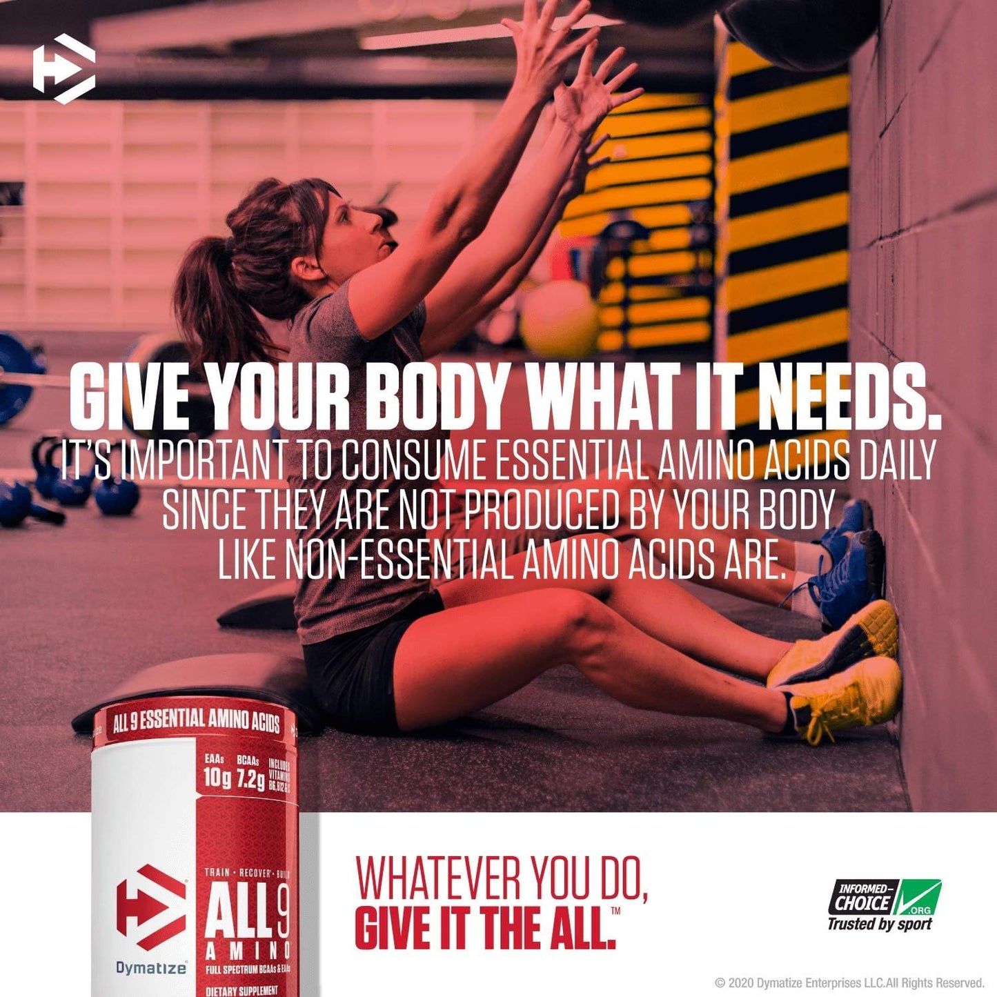 Dymatize All9 Amino Orange Cranberry: 30 Servings, 7.2g BCAAs, 10g Essential Amino Acids, Muscle Recovery