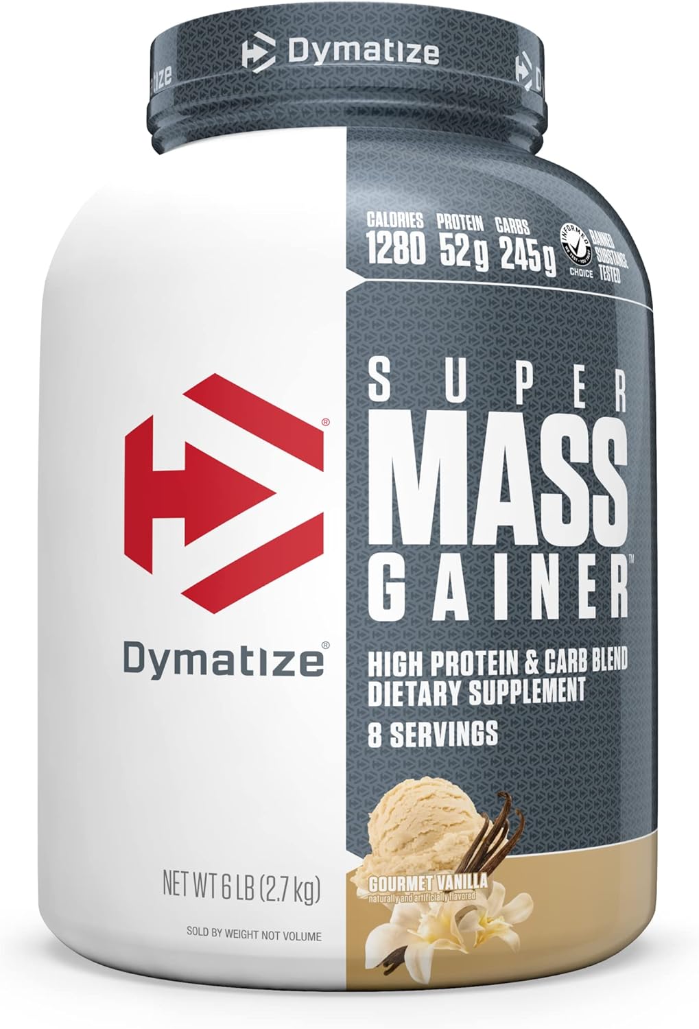 Dymatize Super Mass Gainer Protein Powder Bundle - 2 Pack, 6 lb, 52g Protein, 1280 Calories, Gourmet Vanilla & Chocolate