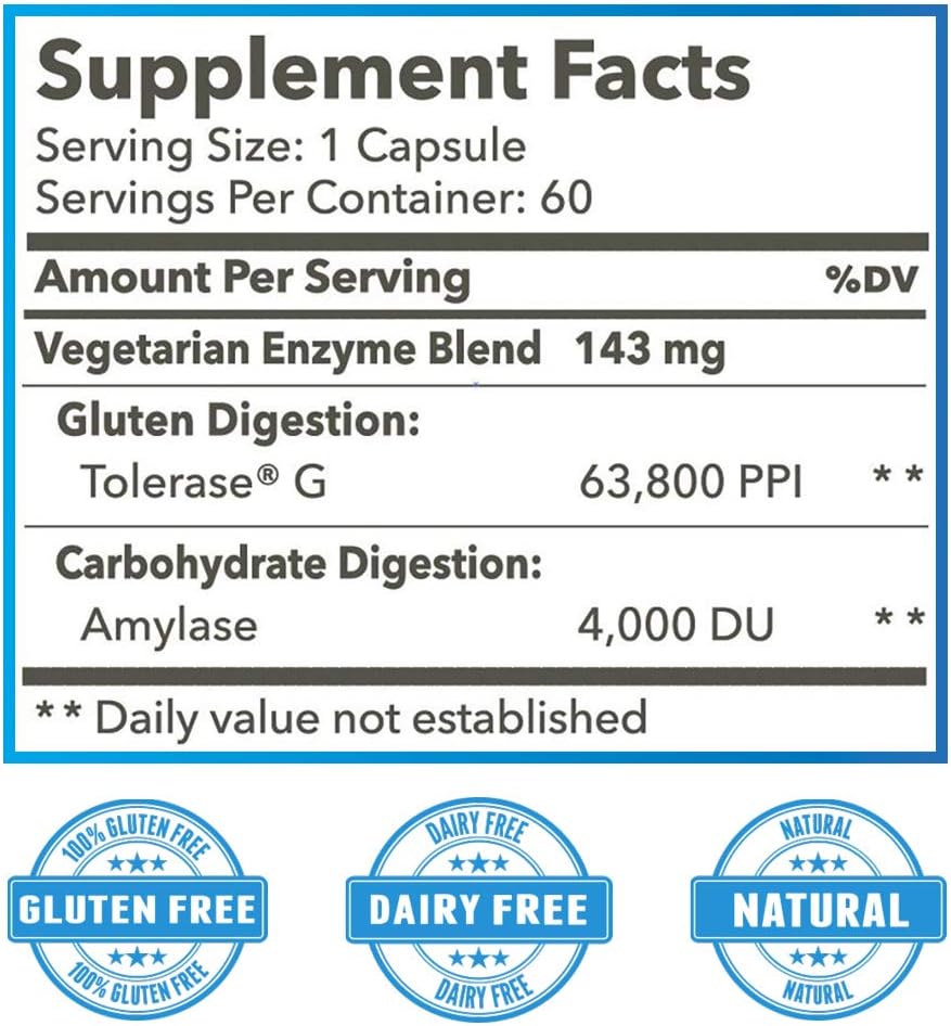 Eaasok Me and My - Gluten Assist Capsules, Support for Gluten-Free Living, 60 Count