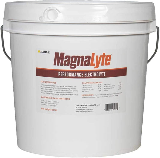 Eagle Equine MagnaGard MagnaLyte Loose Salt and Electrolytes for Horses - 20 lb Bucket with Mineral Sea Salt and Trace Minerals