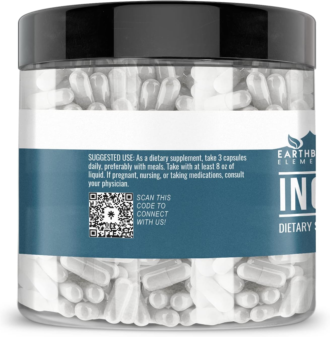 Earthborn Elements Inositol 200 Capsules, Pure & Undiluted, No Additives