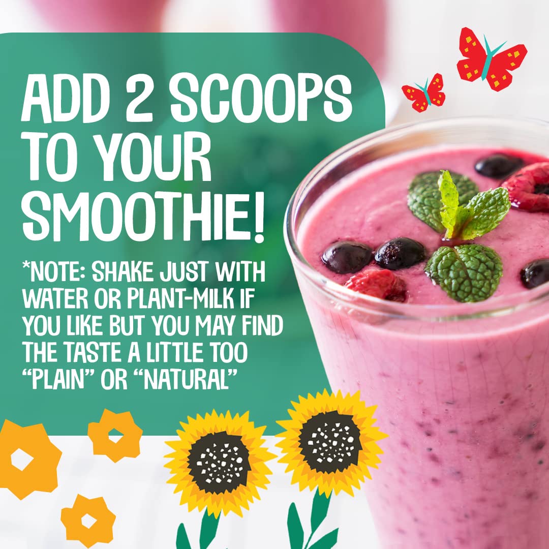 EarthChimp Organic Vegan Protein Powder with Probiotics - Plant Based Protein for Women and Men - Non GMO, Dairy Free, Gluten Free - 52 Servings 64 Oz (Plain & Unsweetened)