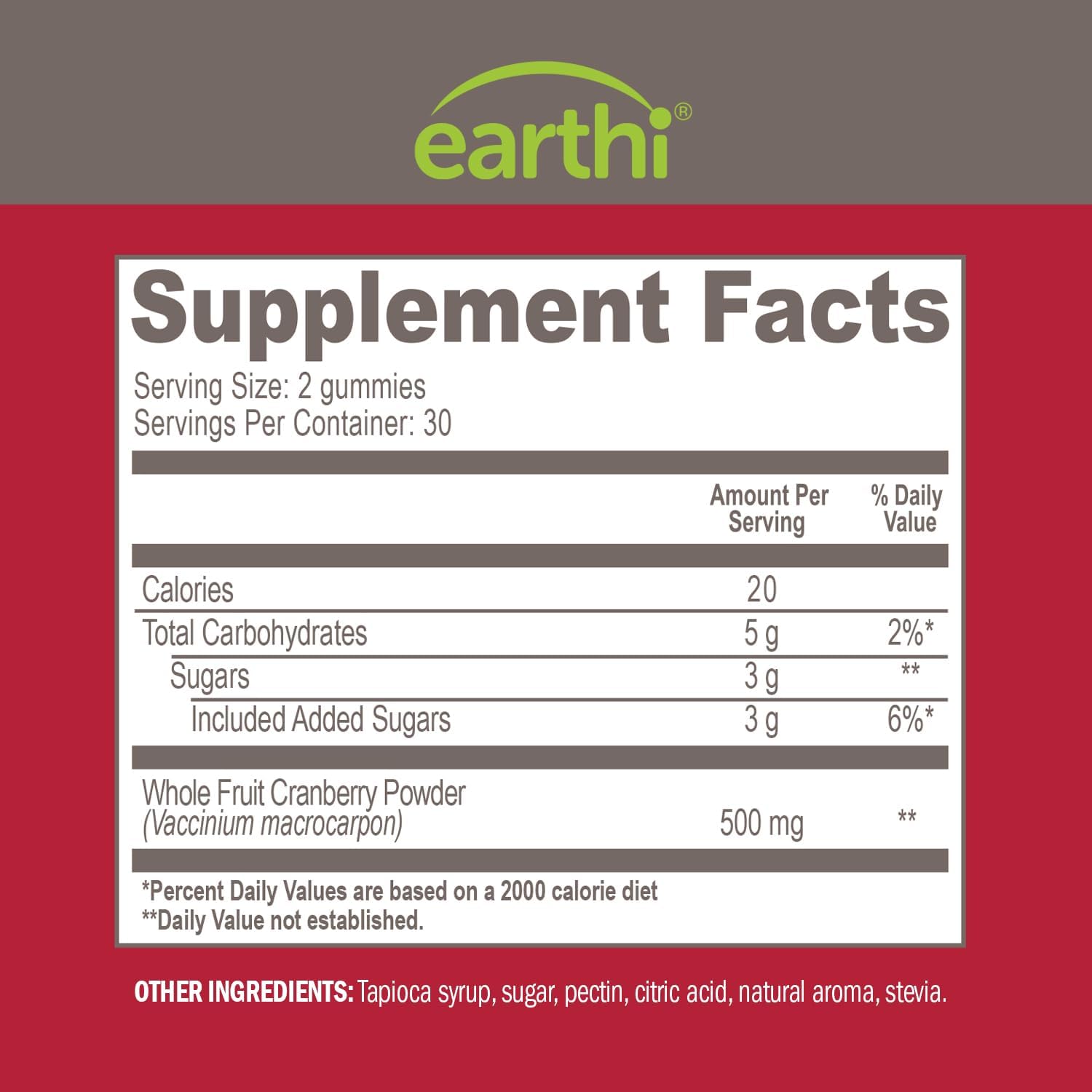 Earthi Clinical Strength Cranberry Gummies 500mg - Support Urinary Tract Health for Women & Men - Antioxidant Superfood to Cleanse & Protect - Cran d'Or Cranberry Powder Supplement (60 Gummies)