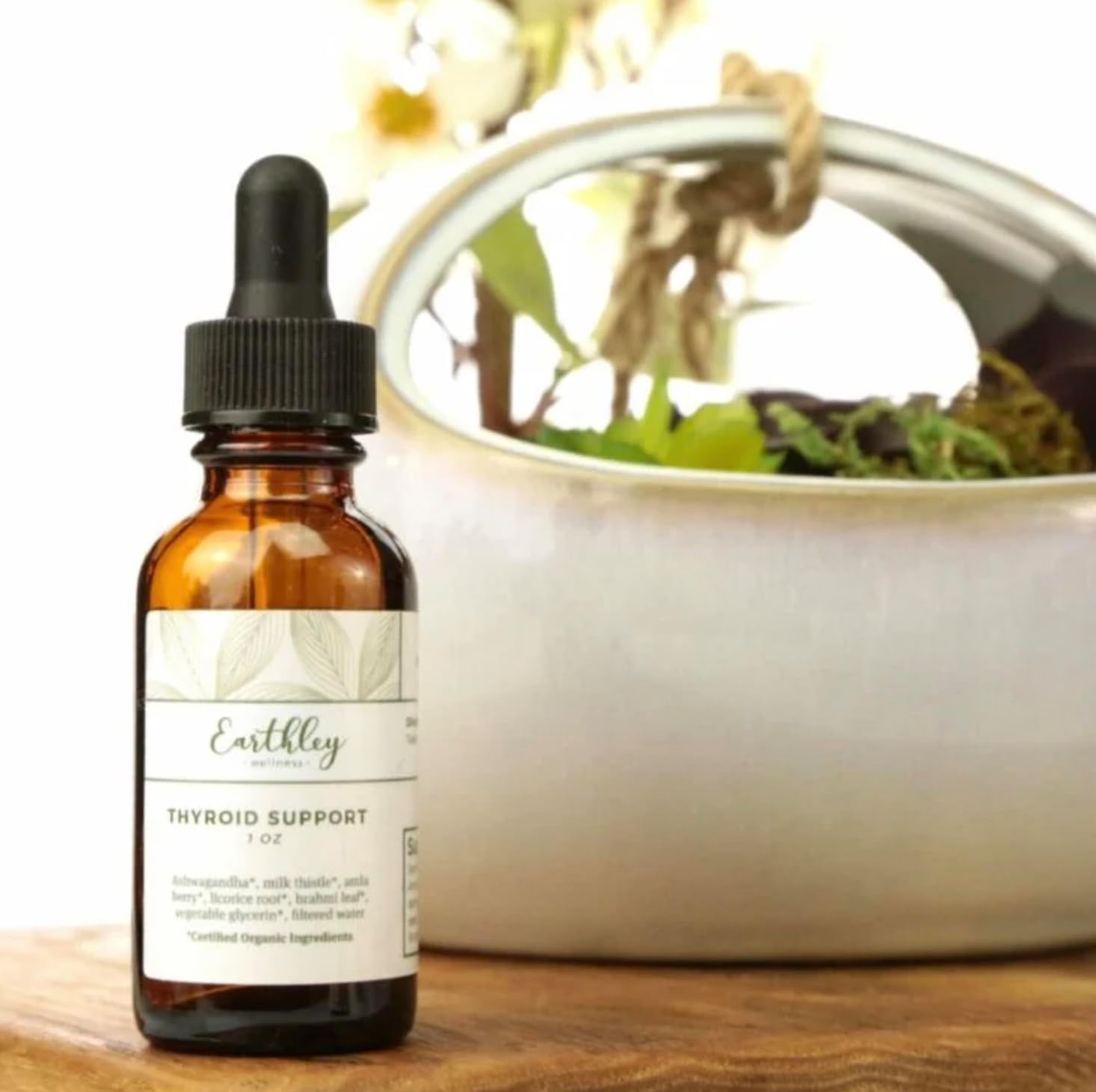 Earthley Wellness Thyroid Support - Enhances Energy, Supports Brain Health & Overall Wellbeing - 4oz