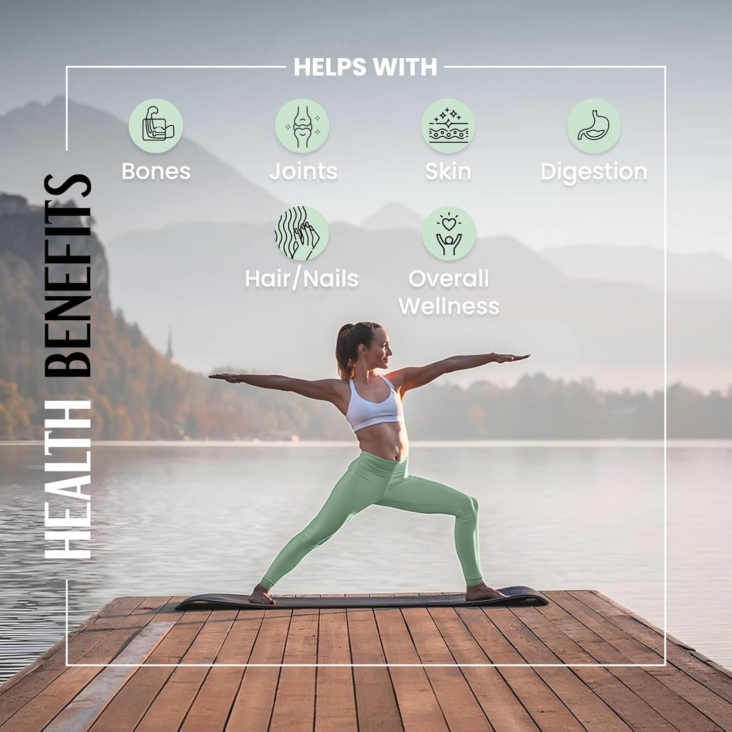 EBCB Nutrition 1lb Hydrolyzed Collagen Peptides with Vitamin C and Hyaluronic Acid for Skin and Joint Health