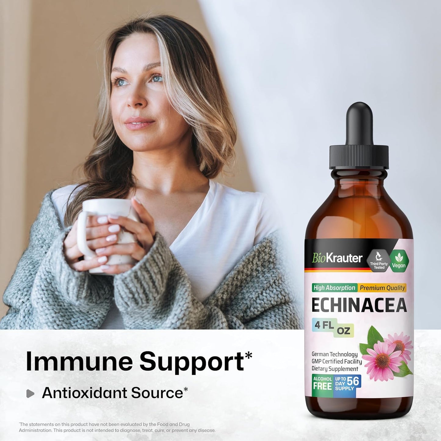 Echinacea and Cilantro Tincture Bundle - 4 Fl. Oz. each