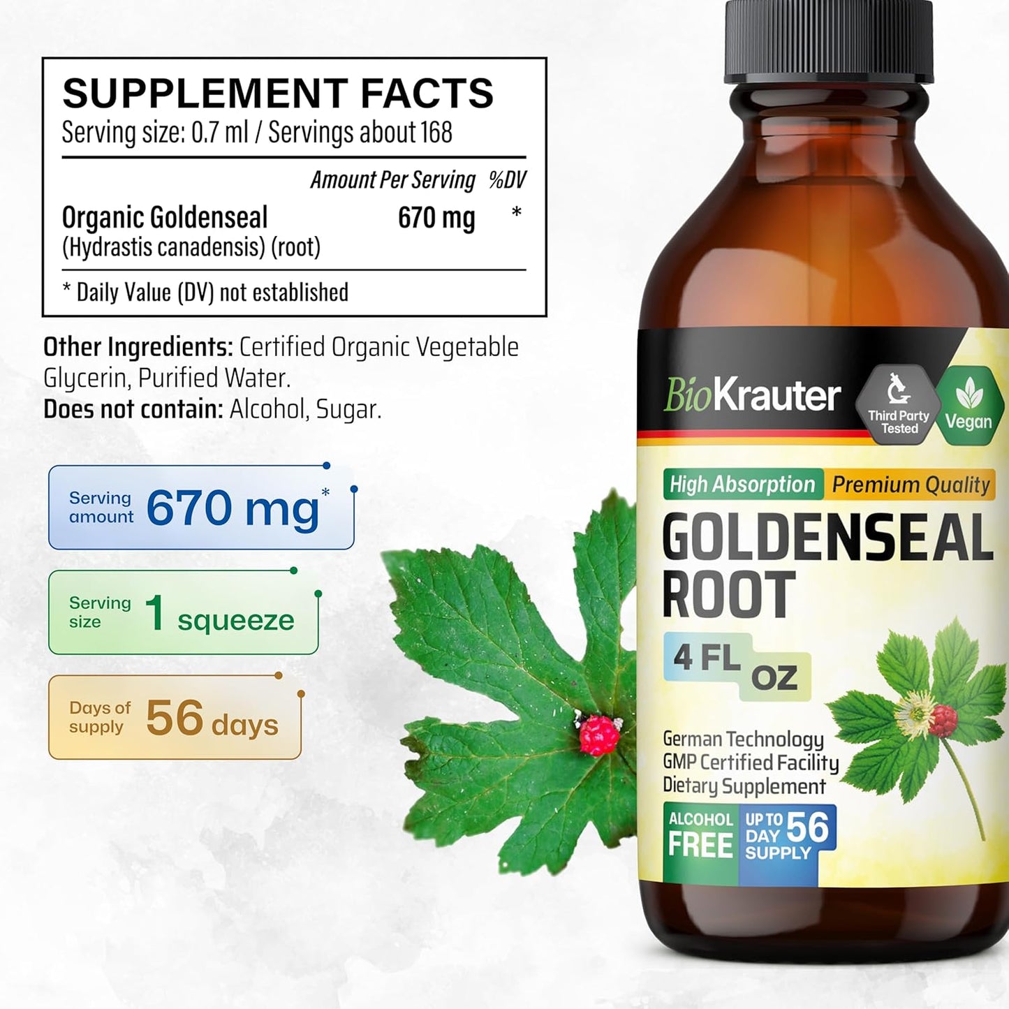 Echinacea and Goldenseal Tincture Set - 4 Fl. Oz. Each - BIO KRAUTER