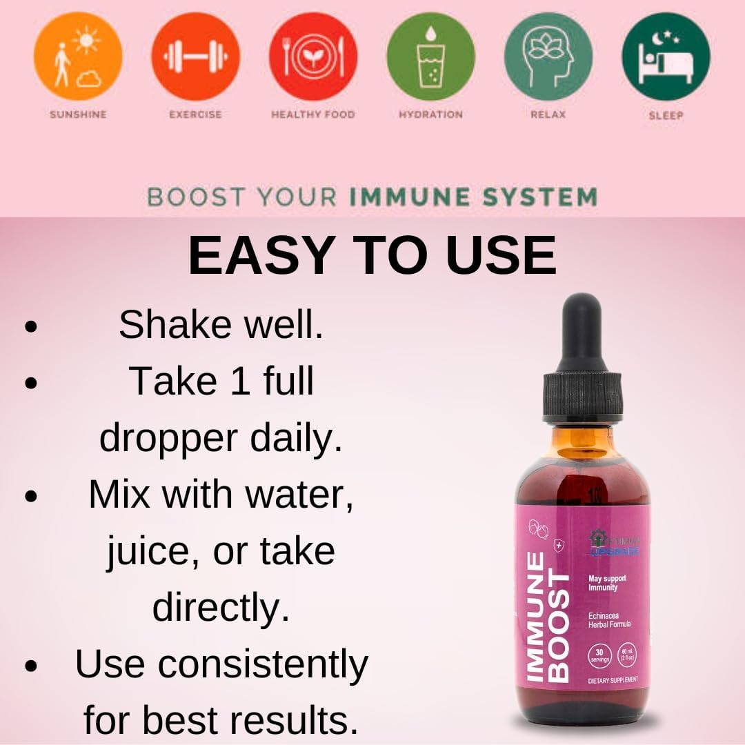 Echinacea Liquid Extract Drops for Rapid Immune Support - 2 Oz Vegan Tincture - Non-GMO, Gluten-Free Immunity Booster