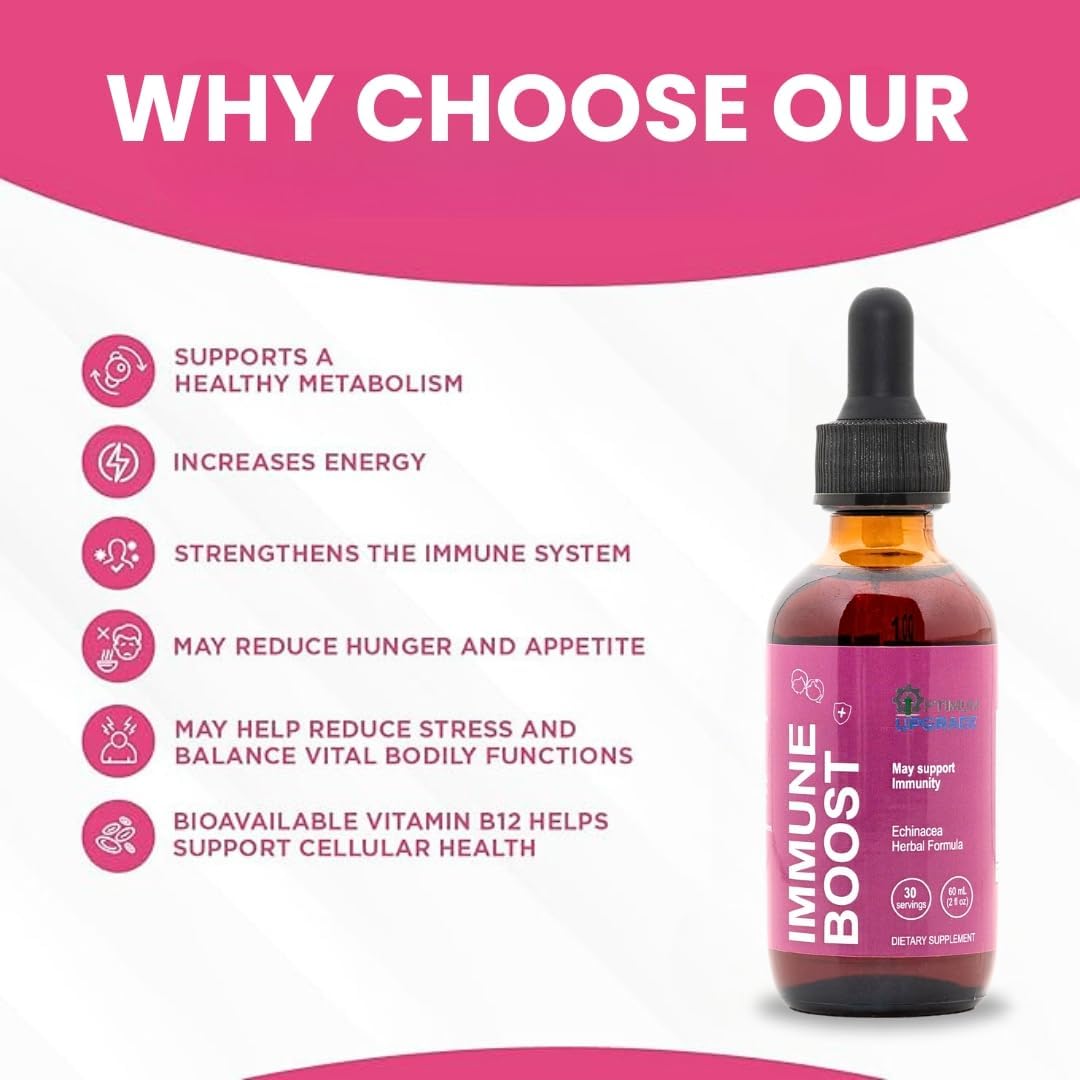 Echinacea Liquid Extract Drops for Rapid Immune Support - 2 Oz Vegan Tincture - Non-GMO, Gluten-Free Immunity Booster
