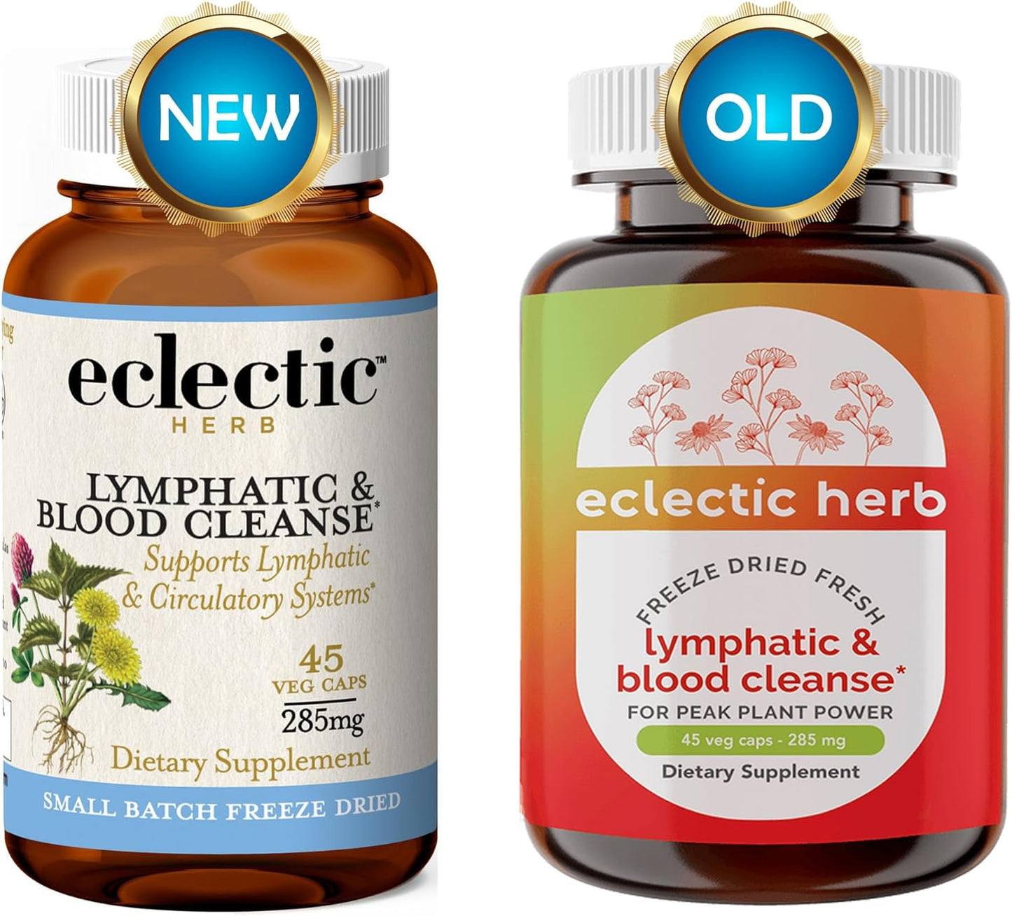 Eclectic Institute Freeze Dried Herb Cleanse Capsules - 45 Count | Lymphatic & Blood Support with Whole Herbs