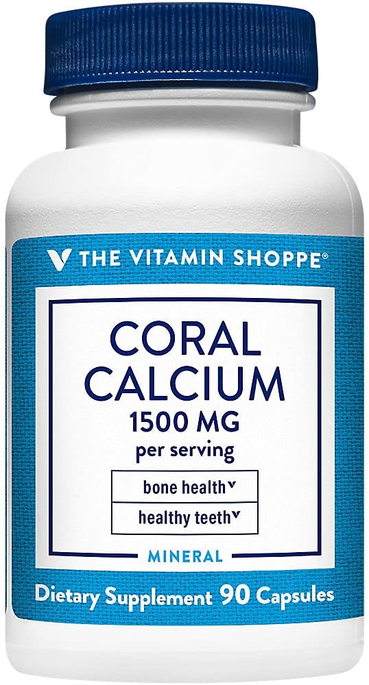 Eco-Friendly Coral Calcium Supplement 1,500MG for Healthy Bones & Teeth - with Magnesium & Trace Minerals (90 Capsules)