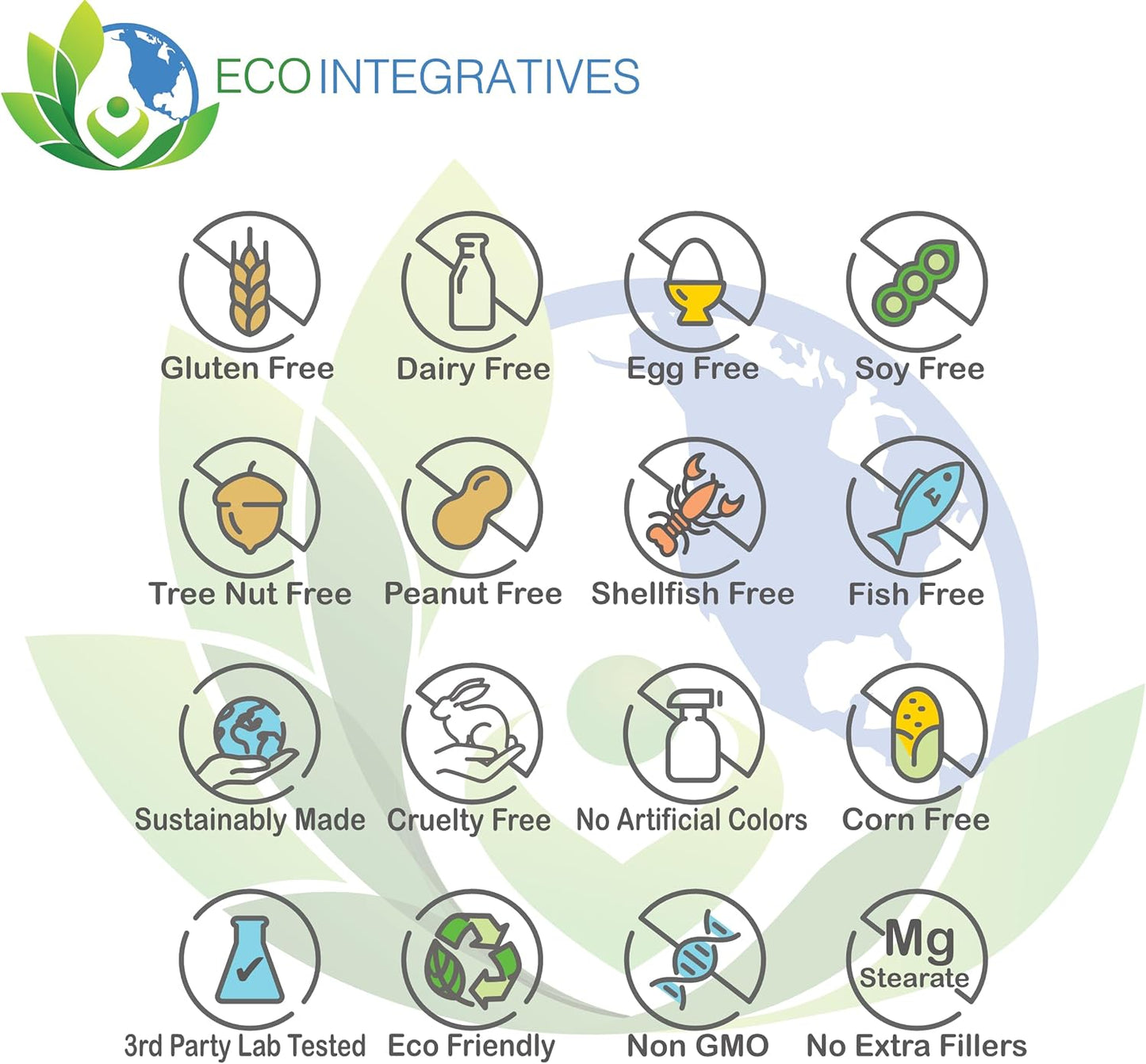 EcoIntegratives D3 Plus Boron Vitamin K2 Magnesium Zinc Vegan Caps for Overall Health and Wellness