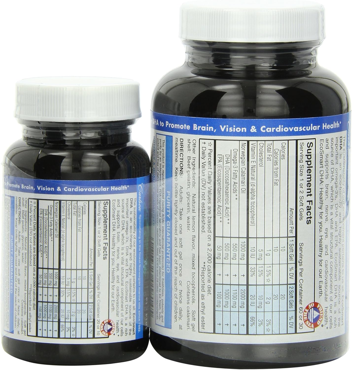 Ecosmart DHA 500mg Softgels by Carlson Labs - 80 Count