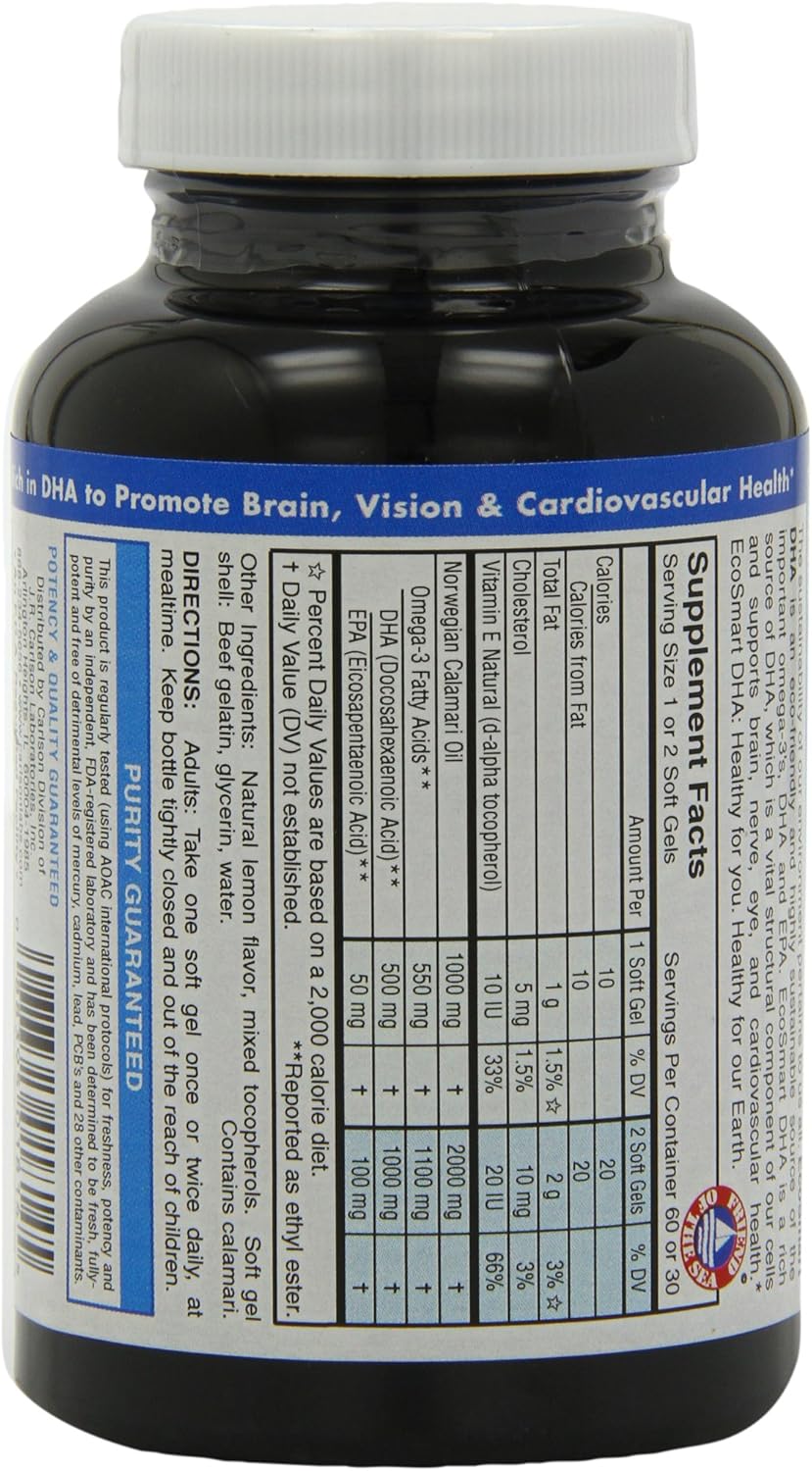 Ecosmart DHA 500mg Softgels by Carlson Labs - 80 Count
