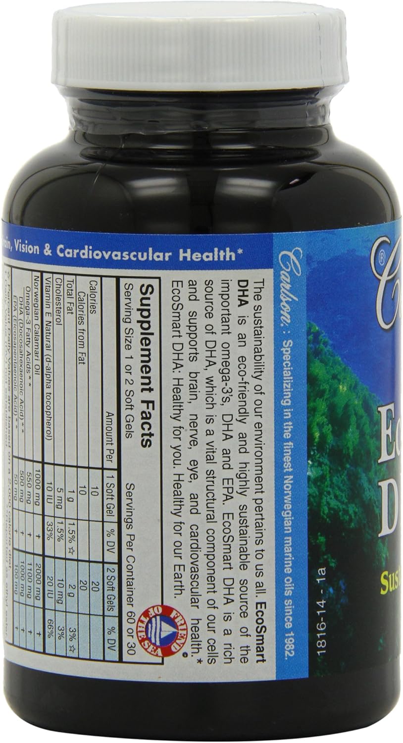 Ecosmart DHA 500mg Softgels by Carlson Labs - 80 Count