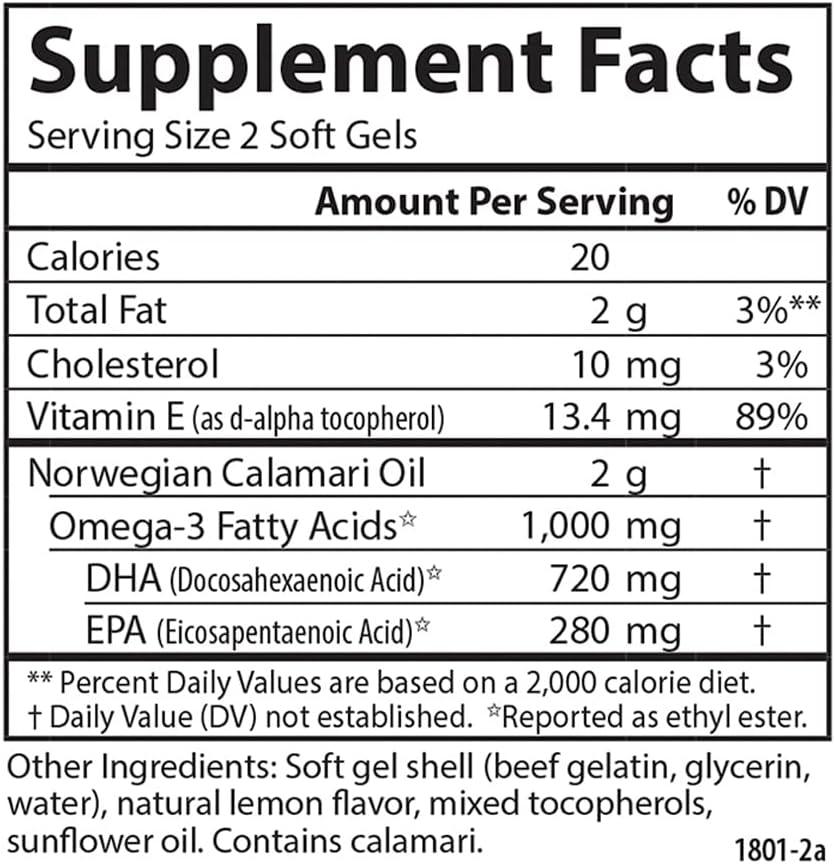 EcoSmart Omega-3 Soft Gels with Lemon Flavor - Sustainable Source for Heart, Brain, Vision, and Joint Health - 90 Capsules